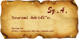 Szuromi Adrián névjegykártya